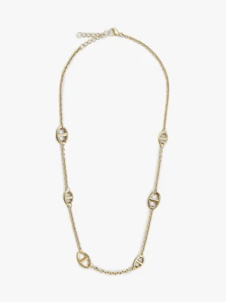 Colar fino com elos marítimos banhado a ouro