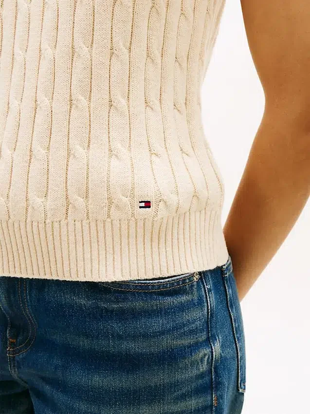 Colete de malha com tranças Colete de malha com tranças