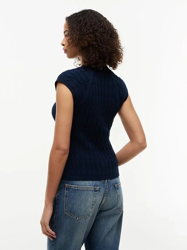 Colete de malha com tranças Colete de malha com tranças