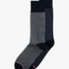 Conjunto de 2 pares de meias de piqué contrastantes Conjunto de 2 pares de meias de piqué contrastantes