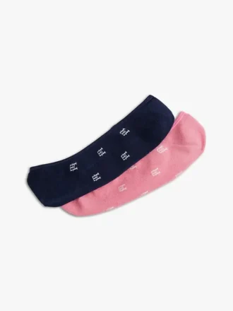 Conjunto de 2 pares de meias invisíveis com monograma