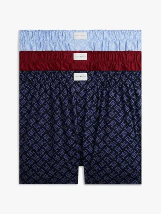 Conjunto de 3 boxers com monograma tecido