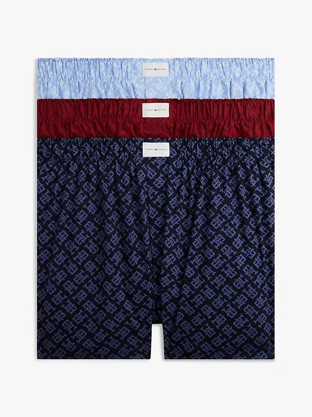 Conjunto de 3 boxers com monograma tecido Conjunto de 3 boxers com monograma tecido