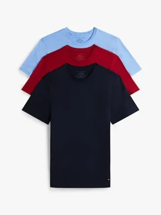 Conjunto de 3 camisolas interiores clássicas de algodão com gola redonda