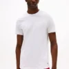 Conjunto de 3 camisolas interiores clássicas de algodão com gola redonda Conjunto de 3 camisolas interiores clássicas de algodão com gola redonda