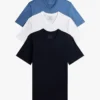 Conjunto de 3 camisolas interiores de algodão clássicas com decote em V Conjunto de 3 camisolas interiores de algodão clássicas com decote em V