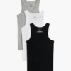 Conjunto de 3 camisolas sem mangas clássicas de algodão Conjunto de 3 camisolas sem mangas clássicas de algodão