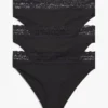 Conjunto de 3 cuecas biquíni com acabamento em renda