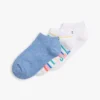 Conjunto de 3 pares de meias curtas coloridas para criança