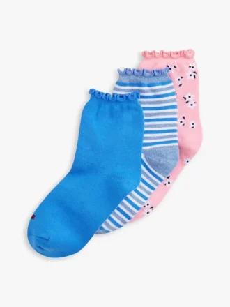 Conjunto de 3 pares de meias curtas Daisy Mix para meninas