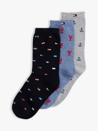Conjunto de 3 pares de meias de calça náuticas para criança