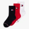 Conjunto de 3 pares de meias de cano curto com logótipo da bandeira para criança
