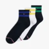 Conjunto de 3 pares de meias de cano curto com riscas universitárias Conjunto de 3 pares de meias de cano curto com riscas universitárias