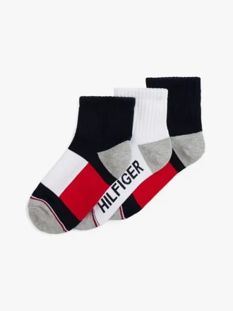 Conjunto de 3 pares de meias desportivas de cano curto para criança
