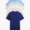 Conjunto de 5 camisolas interiores clássicas de algodão com gola redonda Conjunto de 5 camisolas interiores clássicas de algodão com gola redonda