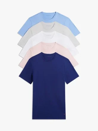 Conjunto de 5 camisolas interiores clássicas de algodão com gola redonda