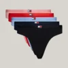 Conjunto de 5 tangas Tommy Jeans com logótipo da bandeira Conjunto de 5 tangas Tommy Jeans com logótipo da bandeira