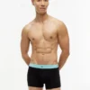 Conjunto de 7 cuecas boxer com cintura multicolorida Conjunto de 7 cuecas boxer com cintura multicolorida