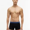 Conjunto de 7 cuecas boxer com cintura multicolorida Conjunto de 7 cuecas boxer com cintura multicolorida