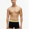 Conjunto de 7 cuecas boxer com cintura multicolorida Conjunto de 7 cuecas boxer com cintura multicolorida