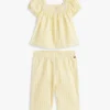 Conjunto de blusa e calças xadrez para bebés Conjunto de blusa e calças xadrez para bebés