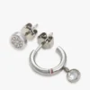 Conjunto de brincos de argola e brincos de pressão com detalhes em cristal Conjunto de brincos de argola e brincos de pressão com detalhes em cristal