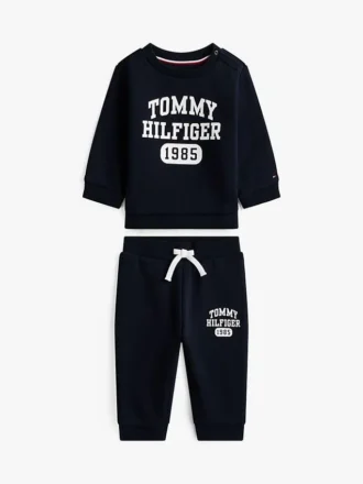 Conjunto de camisola e calças com logótipo para bebés