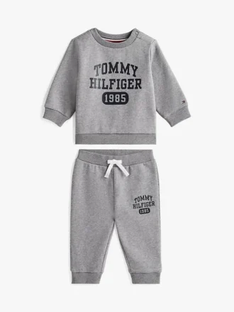 Conjunto de camisola e calças com logótipo para bebés
