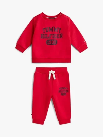Conjunto de camisola e calças com logótipo para bebés