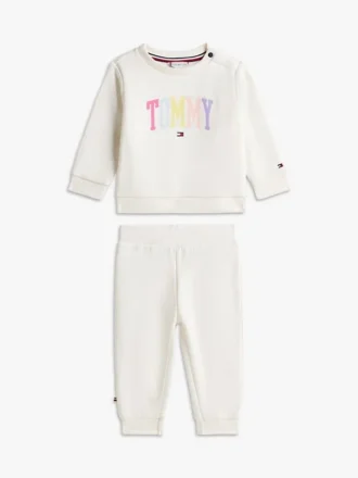 Conjunto de camisola e calças com logótipo Tommy para bebés
