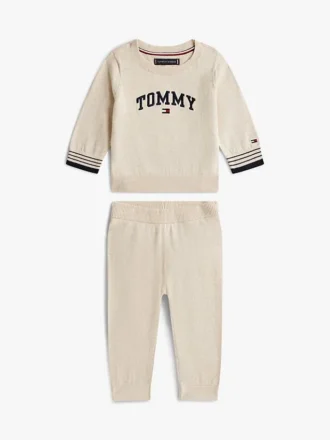 Conjunto de camisola e calças de treino com logótipo para bebés
