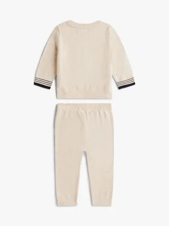 Conjunto de camisola e calças de treino com logótipo para bebés