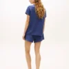 Conjunto de dormir com t-shirt Henley e calções Conjunto de dormir com t-shirt Henley e calções