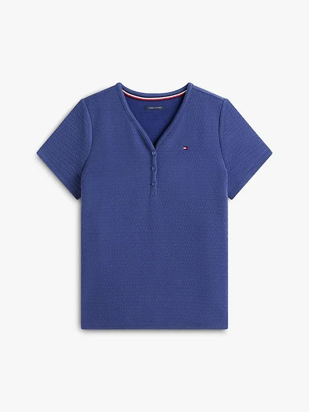 Conjunto de dormir com t-shirt Henley e calções Conjunto de dormir com t-shirt Henley e calções