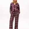 Conjunto de pijama com camisa e calças de flanela