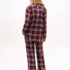 Conjunto de pijama com camisa e calças de flanela