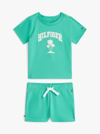 Conjunto de t-shirt e calções com logótipo de palma para bebés