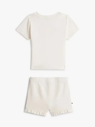 Conjunto de T-shirt e calções com logótipo Tommy para bebés