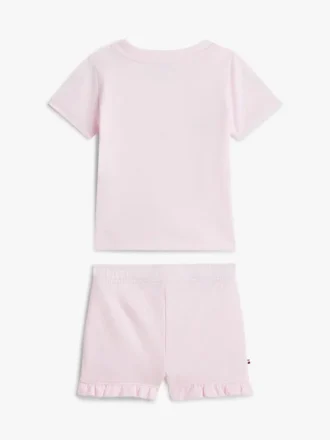 Conjunto de T-shirt e calções com logótipo Tommy para bebés