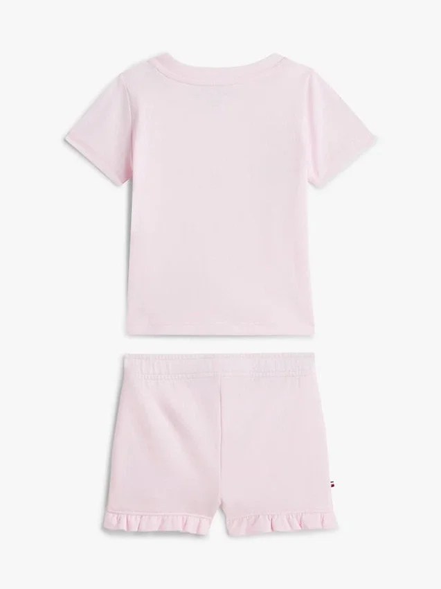 Conjunto de T-shirt e calções com logótipo Tommy para bebés Conjunto de T-shirt e calções com logótipo Tommy para bebés
