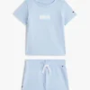 Conjunto de t-shirt e calções para bebés com logótipo de bandeira Conjunto de t-shirt e calções para bebés com logótipo de bandeira