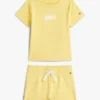 Conjunto de t-shirt e calções para bebés com logótipo de bandeira Conjunto de t-shirt e calções para bebés com logótipo de bandeira