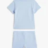 Conjunto de t-shirt e calções para bebés com logótipo de bandeira Conjunto de t-shirt e calções para bebés com logótipo de bandeira