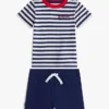 Conjunto de t-shirt e calções às riscas para bebés Conjunto de t-shirt e calções às riscas para bebés