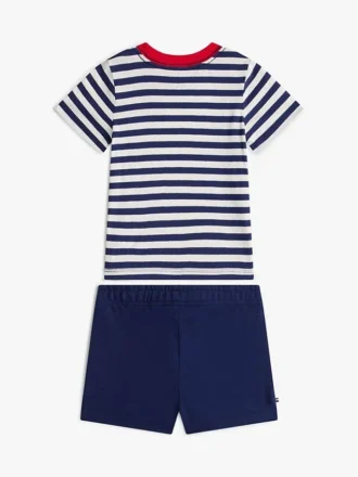 Conjunto de t-shirt e calções às riscas para bebés