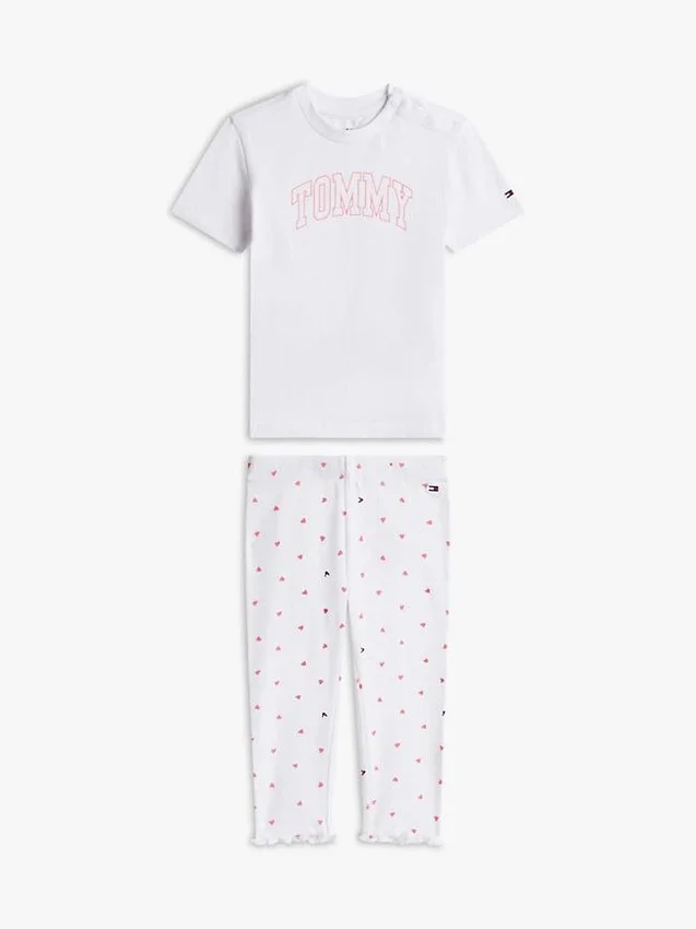 Conjunto de T-shirt e leggings com ponto de malha para bebés Conjunto de T-shirt e leggings com ponto de malha para bebés