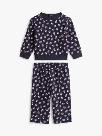 Conjunto de top com estrelas e calças largas para bebés