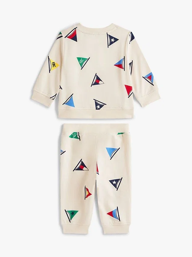 Conjunto de top e calças com bandeira de vela para bebés Conjunto de top e calças com bandeira de vela para bebés