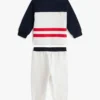 Conjunto de top e calças de treino com blocos de cor para bebés Conjunto de top e calças de treino com blocos de cor para bebés