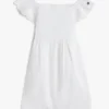 Conjunto de vestido com ilhós bordados para bebés